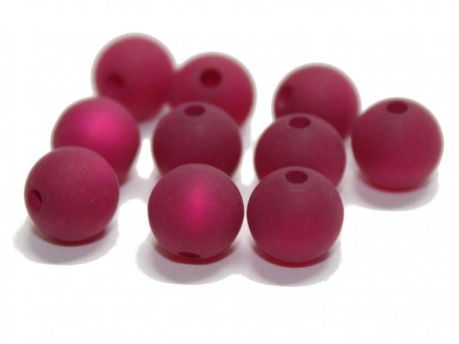 Polarisperle, rund, ca. 6 mm himbeerrot