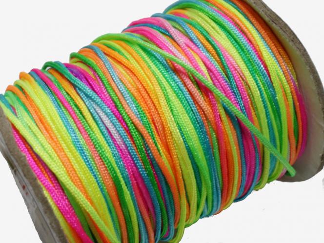 0,24 €/m Satinkordel, ca. 1,5 mm, Regenbogen, 5 Meter 