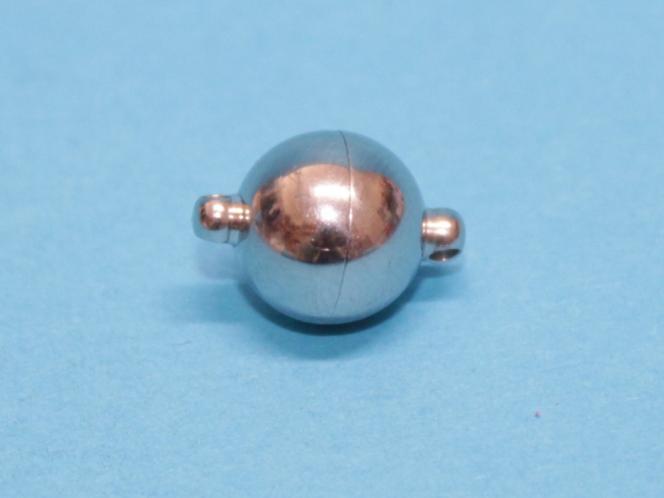 Magnetverschluss, Kugel, ca. 8 mm, silberfarben, 2 Stück 