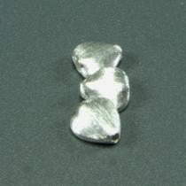 Herz, ca. 10 x 9 x 3 mm, Kupfer versilbert 