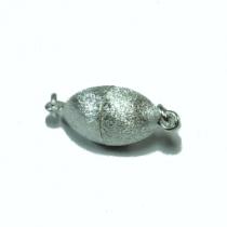 Magnetverschluss, Olive, ca. 8 x 15 mm, geb.,  Silber 925/- 