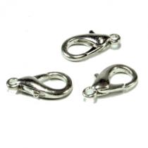 Karabiner, ca. 18 mm,  Kupfer versilbert 