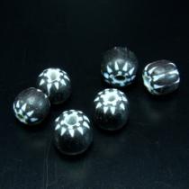 Chevron Perle, ca. 11 mm, schwarz-weiss 