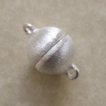 Magnetverschluss, Kugel, Silber 925/-, gebürstet, ca. 10 mm 