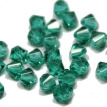Böhm. Glasschliffperle, Bicone, Emerald, 25 Stück 