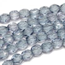 Glasschliffperle 4 mm, crystal full blue coated, Kurzstrang 