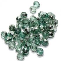 Glasschliffperle, ca. 4 mm, crystal green, 50 Stück 
